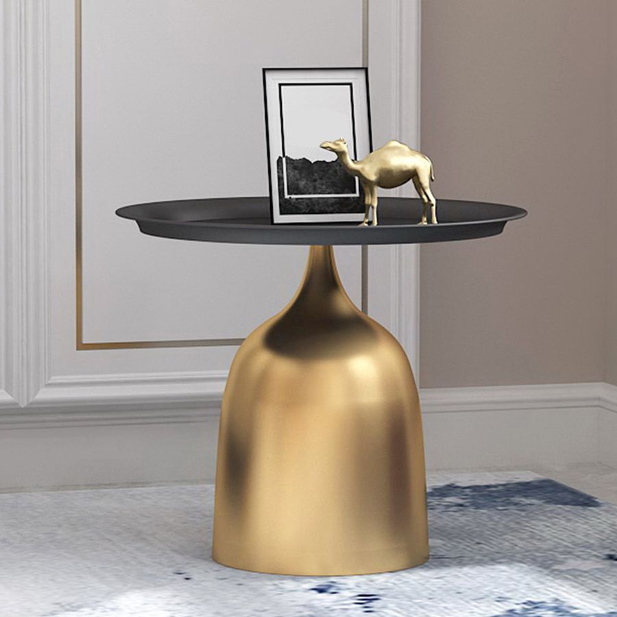 Round Pedestal Base Design Metal Table Medieval Modern Style Side Table Clearhalo 'Coffee & Accent Tables' 'End & Side Tables' 'end_side_tables' 'furn' 'furn_end_side_tables' 'Furniture' 'Living Room Furniture' 1200x1200_75954a22-d554-4290-b25b-4b92fc4fe023