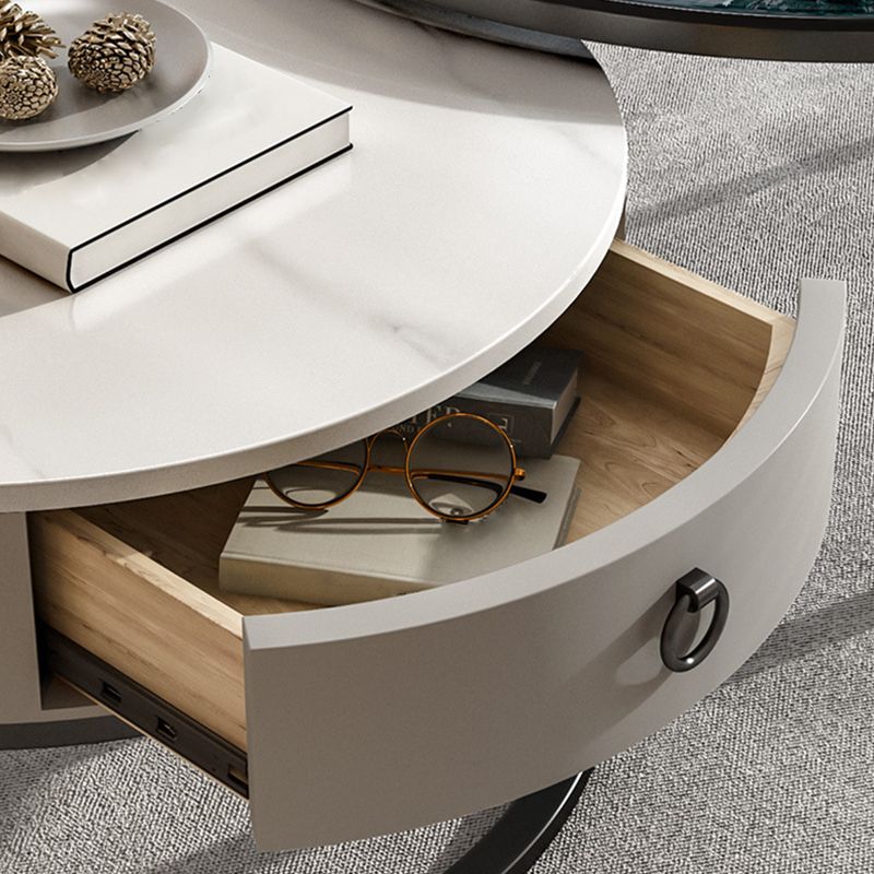 Rahmen-Basis-Design, runder Glas-/Kunsttisch, Couchtisch mit Metallbasis
