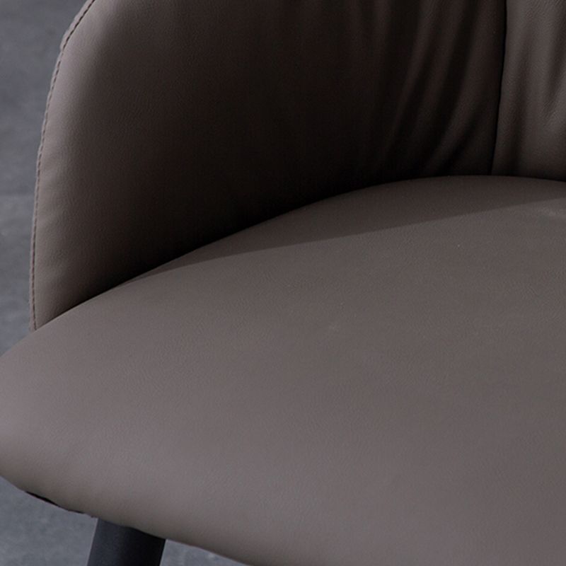 Industriële faux lederen eetkamerstoel gestoffeerde tankstoel met metalen benen