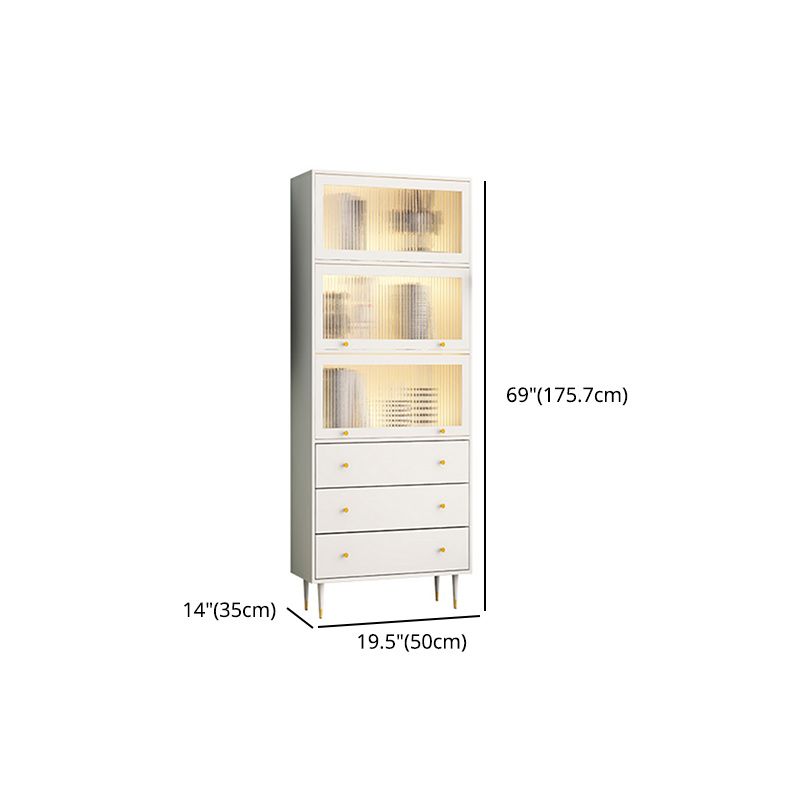 Glam Manufactured Wood Standard Bookcase Vertical Bookcase with Door and Drawers Clearhalo 'Bookcases' 'furn' 'furn_bookcases' 'Furniture' 'furniture_bookcases' 'kitchen' 'kitchen_bookcases' 'Living Room Furniture' 'Office Furniture' 1200x1200_7598f120-64fd-427d-bf8b-de427c91d041