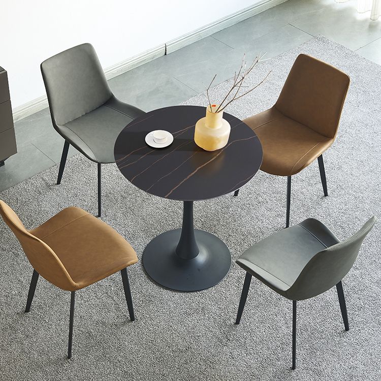 Round Dining Table Contemporary Style Stone Dining Site Table with Tulip Base Clearhalo 'Dining Tables & Seating' 'Dining Tables' 'dining_table' 'furn' 'furn_dining_table' 'Furniture' 'Kitchen & Dining Furniture' 1200x1200_7599e424-82e7-497f-abd5-4b43a651d7cc