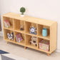 Wooden Natural Bookcase Contemporary Closed Back Standard Bookshelf