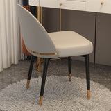 Nordic Kitchen Dining Chairs Faux Leather Parsons Armless Chair