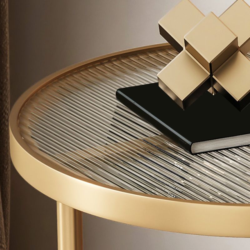 19.69" W x 19.69" D x 22.83" H Side End Table Glass Round Side Table with Shelf