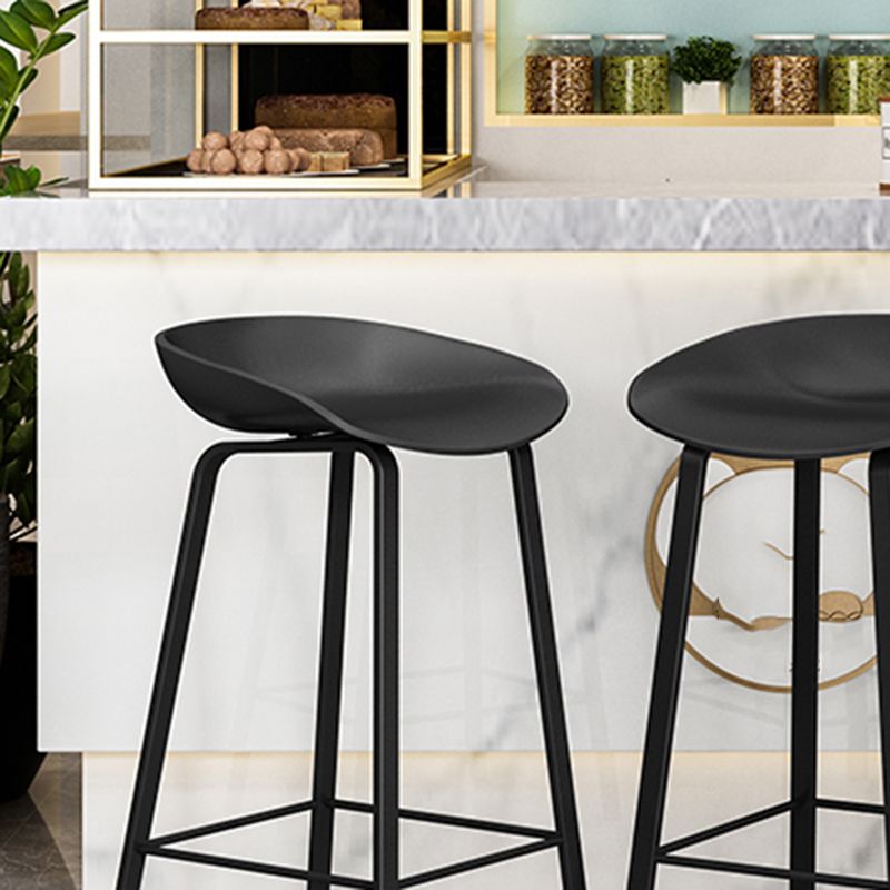 Nordic Design Bucket Low Back Stools for Home Plastic Counter Stool with Metal Legs Clearhalo 'Bar Furniture' 'Bar Stools' 'bar_stools' 'furn' 'furn_bar_stools' 'Furniture' 'furniture_bar_stools' 'Kitchen & Dining Furniture' 1200x1200_759d8c75-7810-40ff-952d-fb2ecb754bb2