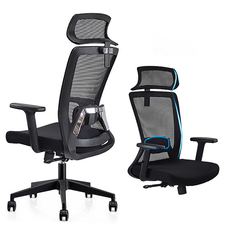 Modern Desk Chair Mesh Computer Chair Adjustable Chair in Black Clearhalo 'furn' 'furn_office_chair' 'Furniture' 'Office Chairs' 'Office Furniture' 'office_chair' 1200x1200_759e4f3a-15a8-431f-a91b-cc20526fd9e6