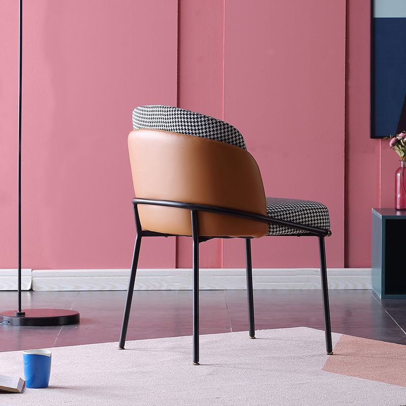 Contemporary Dining Chair Armless Dining Chair with Metal Legs for Kitchen