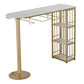 Table de bar d'intérieur spécialisée, table de pub moderne blanche avec rangement en métal