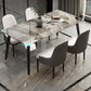 Modern 1/2/5/7 Pieces Grey Dining Set Sintered Stone Dining Table with Leather Chairs Clearhalo 'Dining Room Sets' 'Dining Tables & Seating' 'dining_room_set' 'furn' 'furn_dining_room_set' 'Furniture' 'furniture_dining_room_set' 'Kitchen & Dining Furniture' 'kitchen&dining_furn' 'kitchen' 1200x1200_759f16ea-d517-499f-89ba-45152c772718