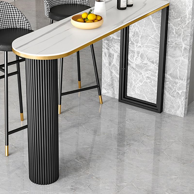 Kitchen Stone Top Counter Table Metal Base 42-inch Height Industrial Bar Table Clearhalo 'Bar Furniture' 'Bar Tables' 'bar_tables' 'furn' 'furn_bar_tables' 'Furniture' 'furniture_bar_tables' 'Kitchen & Dining Furniture' 1200x1200_759fc369-d8c7-437d-9335-376be4f701b8