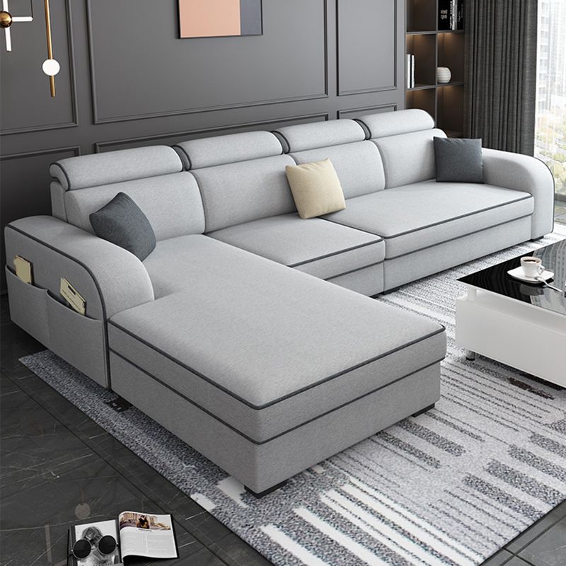 31.49" Tall Sectional Sofa Faux Leather/Linen Modular Sofa with Cushion Back Clearhalo 'furn' 'furn_sectionals' 'Furniture' 'Living Room Furniture' 'Sectionals' 1200x1200_759fe060-639c-4a4d-b18e-457f1e114650