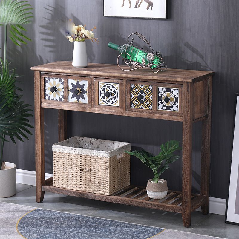 Tavolo di accento moderno della metà del secolo con cassetti per la console Hall