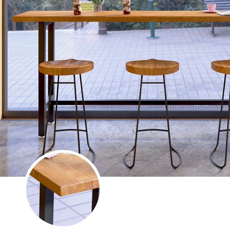 1/4/7 stuks industriële ijzeren balk tafel set rechthoek dennenhout bistro set met voetsteun