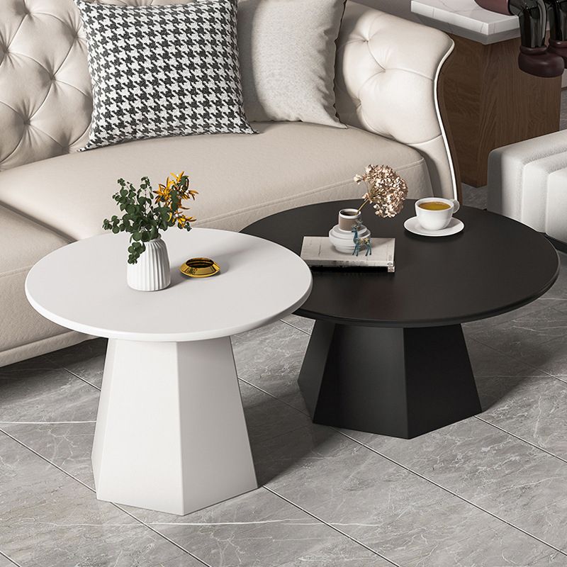 IJzerwerk zwart/wit voetstuk Basis Design ronde salontafel