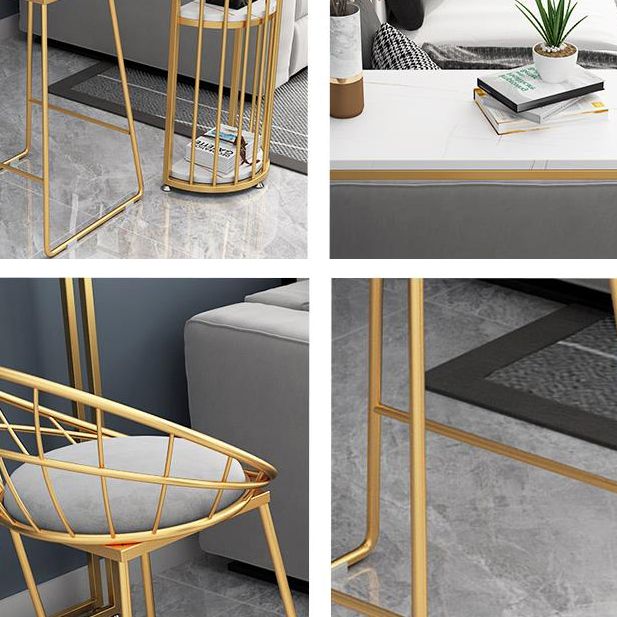 Modern Marble Pub Table with Specialty Table Top Double Pedestal Table - 42" H Clearhalo 'Bar Furniture' 'Bar Tables' 'bar_tables' 'furn' 'furn_bar_tables' 'Furniture' 'furniture_bar_tables' 'Kitchen & Dining Furniture' 1200x1200_75a513fb-81b6-4814-a829-912fe1304ea7