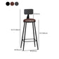 Industrial Armless Backrest Counter Stool Iron Cashier Bar Stool with Leather Cushion Clearhalo 'Bar Furniture' 'Bar Stools' 'bar_stools' 'furn' 'furn_bar_stools' 'furniture_bar_stools' 'Kitchen & Dining Furniture' 'kitchen&dining_furn' 'kitchen' 'kitchen_furn' Furniture' 1200x1200_75a5f538-9042-4c99-8f9c-8caecfb6bb44