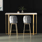 Barkruktafel met stenen blad Glam-stijl pubtafel met metalen poot
