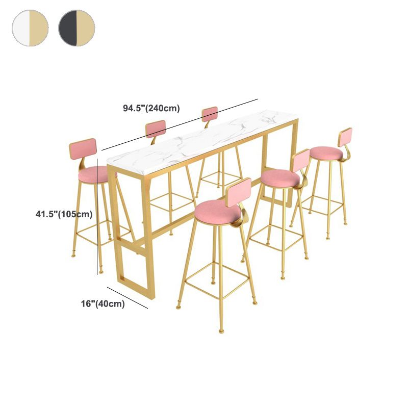 Glam Pub Table Bar Height Rectangle Bar Table for Small Places Clearhalo 'Bar Furniture' 'Bar Tables' 'bar_tables' 'furn' 'furn_bar_tables' 'Furniture' 'Kitchen & Dining Furniture' 1200x1200_75a689eb-12c0-41bd-947d-2f5feee18e62