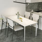 Modern Style Sintered Stone Dining Table 4 Legs Rectangular Table in White Clearhalo ' dining_table' 'Dining Tables & Seating' 'Dining Tables' 'Furniture' 'furniture_dining_table' 'Kitchen & Dining Furniture' 'kitchen&dining_furn' 'kitchen' 'kitchen_dining_table' 1200x1200_75a7a946-efeb-4917-9af6-d583e7b0d3f7