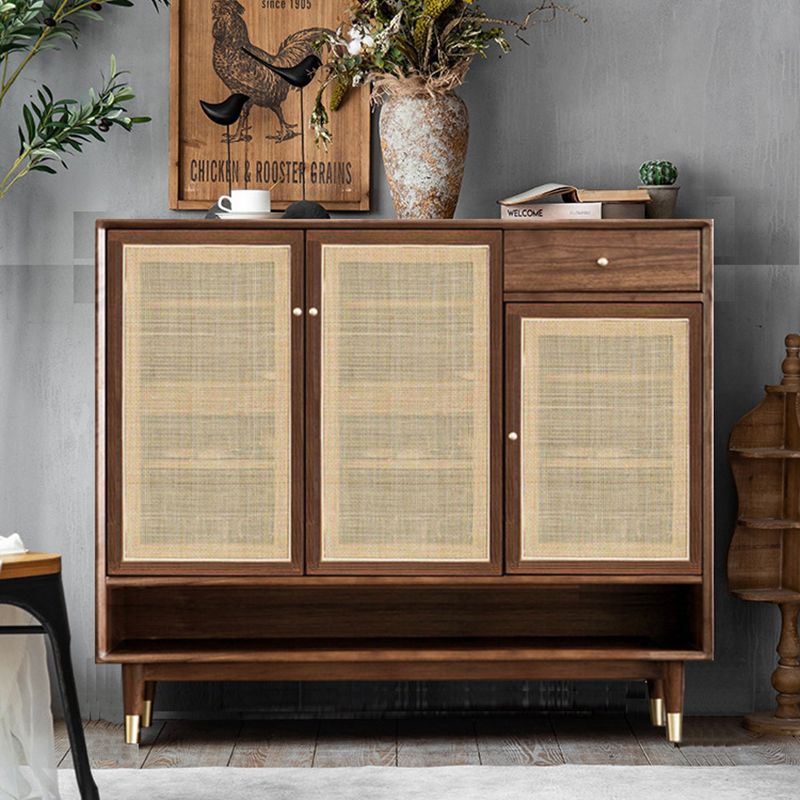 Contemporary Cabinet Pine Rectangle 1 - Drawer with Doors Knobs Accent Cabinet Clearhalo 'Cabinets & Chests' 'cabinets_chests' 'furn' 'furn_cabinets_chests' 'Furniture' 'Living Room Furniture' 1200x1200_75a8a041-2a75-4191-96ce-9b2e420c02b4