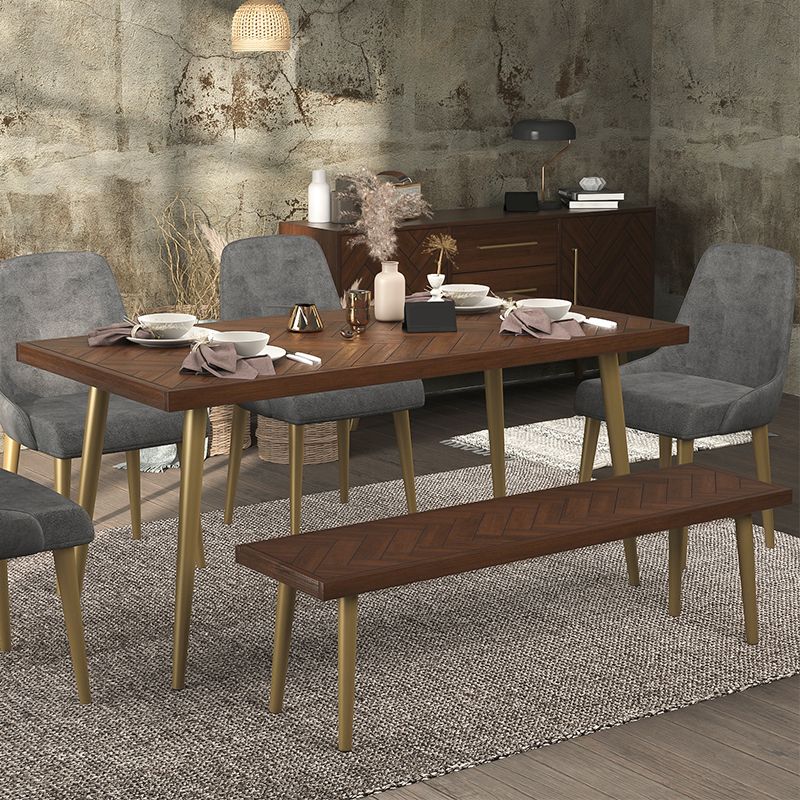 Luxury Style Solid Wood Dining Table 4 Legs Base Rectangle Table for Home Clearhalo ' dining_table' 'Dining Tables & Seating' 'Dining Tables' 'furn' 'furn_dining_table' 'Furniture' 'furniture_dining_table' 'Kitchen & Dining Furniture' 'kitchen&dining_furn' 'kitchen' 'kitchen_dining_table' 1200x1200_75a9471e-b2c5-43e2-a471-3538e40eb98a