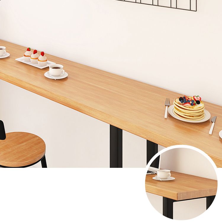 Pine Wood Bar Dining Table Modern Rectangle Bar Table with Sled for Dining Room Clearhalo 'Bar Furniture' 'Bar Tables' 'bar_tables' 'furn' 'furn_bar_tables' 'Furniture' 'furniture_bar_tables' 'Kitchen & Dining Furniture' 1200x1200_75aa33fb-7019-43dd-84b9-f6750457ddbd