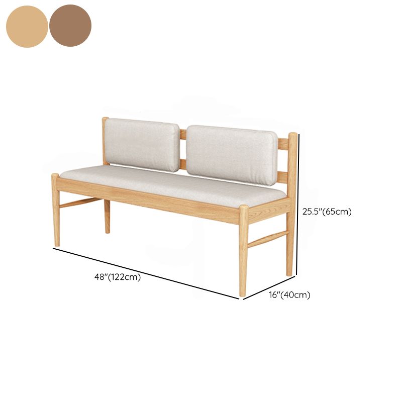 Contemporary Solid Wood Bench Cushioned Backrest Seating Bench with 4 Legs Clearhalo 'Benches' 'Chairs & Seating' 'furn' 'furn_benches' 'Furniture' 'Living Room Furniture' 1200x1200_75ab110b-f545-4440-a09b-866284ac8f41