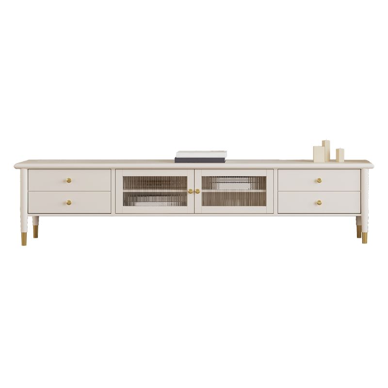 Supporto TV multimediale in legno massello Console multimediale scandinava con cassetti