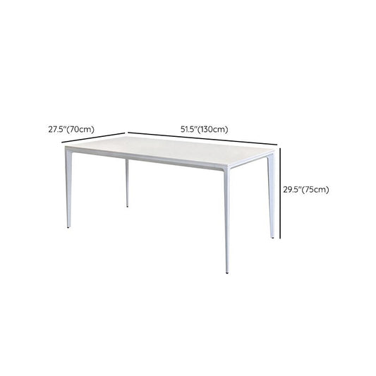 White Stone Dinette Table Set with Metal Frame 1/2/5 Pieces Modern Dining Set