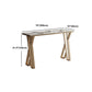 Stone Bar Dining Table Glam Rectangle Bar Table with Double Pedestal for Cafe