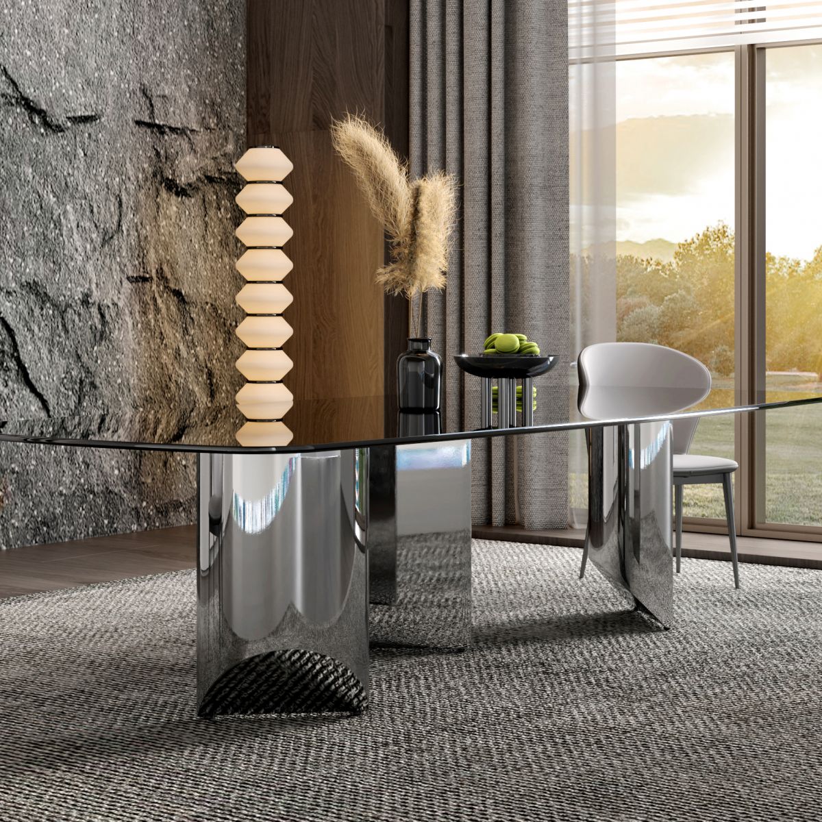 Table à manger en verre