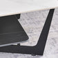 Rechteckiger Couchtisch aus Schiefer, minimalistischer Couchtisch mit offenem Regal