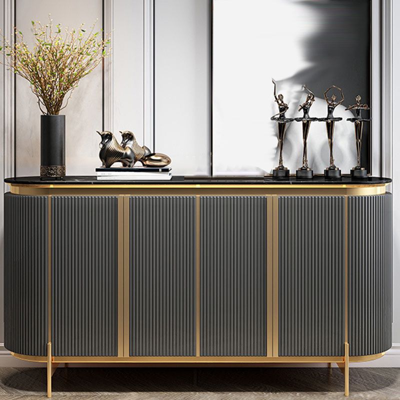 Sideboard di marmo in finta fusione a buffet in stile contemporaneo con armadi