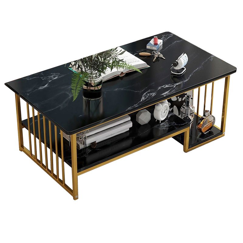 Modern Style Wooden Table with Rectangular Storage Rack Coffee Table Clearhalo 'Coffee & Accent Tables' 'Coffee Tables' 'coffee_tables' 'furn' 'furn_coffee_tables' 'Furniture' 'Living Room Furniture' 1200x1200_75adc2a6-378f-4657-b888-4a29087ab80a