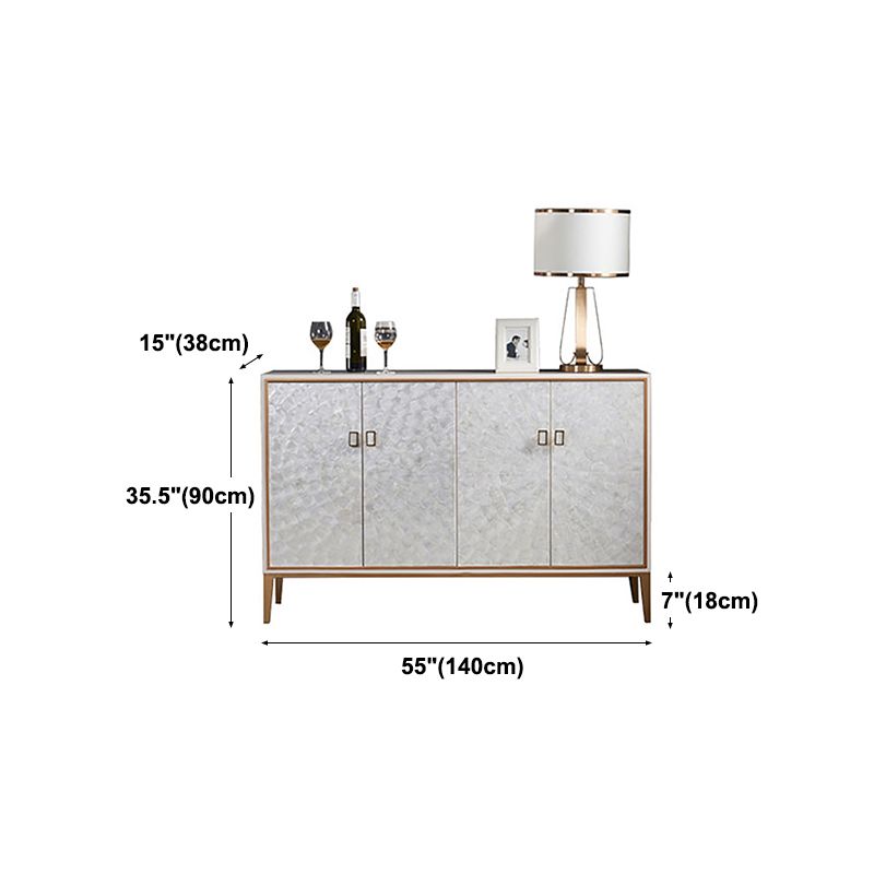 Modern Living Room Buffet Wood and Metal Sideboard Buffet in White Clearhalo 'buffet_sideboard' 'Buffets & Sideboards' 'furn' 'furn_buffet_sideboard' 'Furniture' 'Kitchen & Dining Furniture' 1200x1200_75ae7d0a-41ef-4c7a-aa60-b026ae2c4556