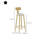 Contemporary Dining Stools Glam Metal Bar Stools with Footrest