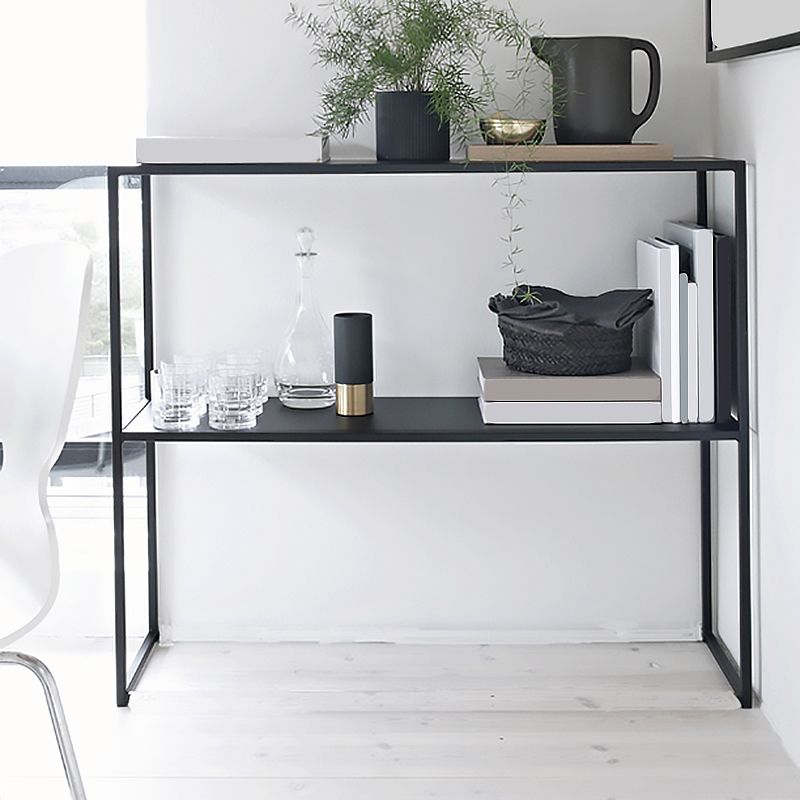 Contemporary Iron Console Table with Shelf and Sled Base,31 inch Clearhalo 'Console Tables' 'console_tables' 'Entry & Mudroom Furniture' 'furn' 'furn_console_tables' 'Furniture' 1200x1200_75b018dd-01b0-498f-8658-b04434dbe40c