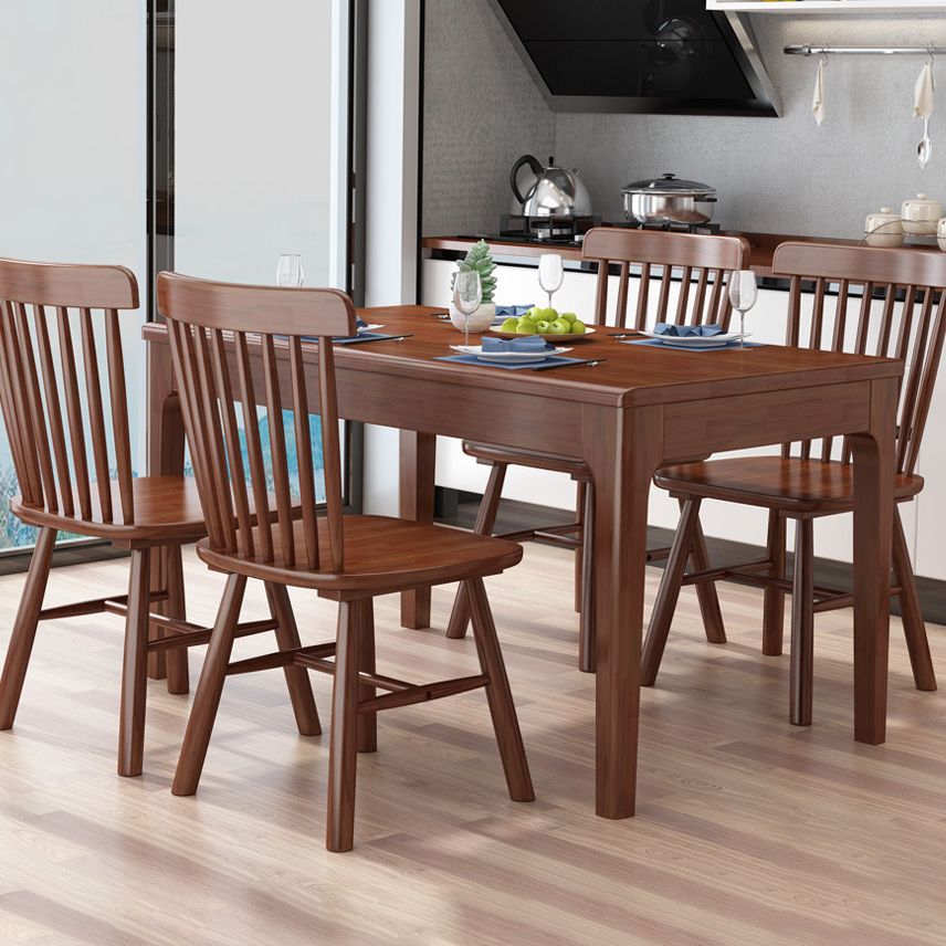 Minimalist Brown Standard Dining Set Rectangle Shape Solid Wood Dining Set with 4 Legs Table Clearhalo 'Dining Room Sets' 'Dining Tables & Seating' 'dining_room_set' 'furn' 'furn_dining_room_set' 'Furniture' 'furniture_dining_room_set' 'Kitchen & Dining Furniture' 'kitchen&dining_furn' 'kitchen' 1200x1200_75b05383-10bb-4681-93b0-69bc552a63d9