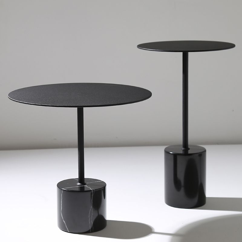 Marble Pedestal End Table Metal Black/ Gold Round Side End Table Clearhalo 'Coffee & Accent Tables' 'End & Side Tables' 'end_side_table' 'end_side_tables' 'furn' 'furn_end_side_tables' 'Furniture' 'furniture_end_side_table' 'Living Room Furniture' 1200x1200_75b12dda-1b48-41a0-af21-95a0098971d5