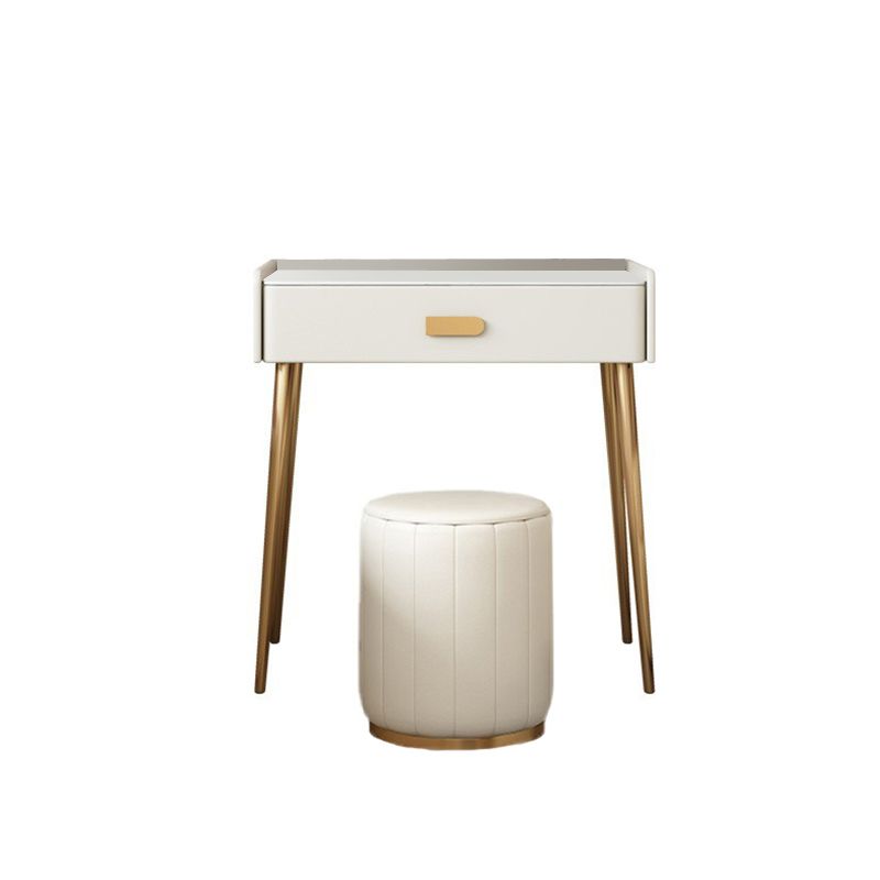 Stone Top Make -up -Schminktisch in weißer luxuriöser Metallwaschtisch