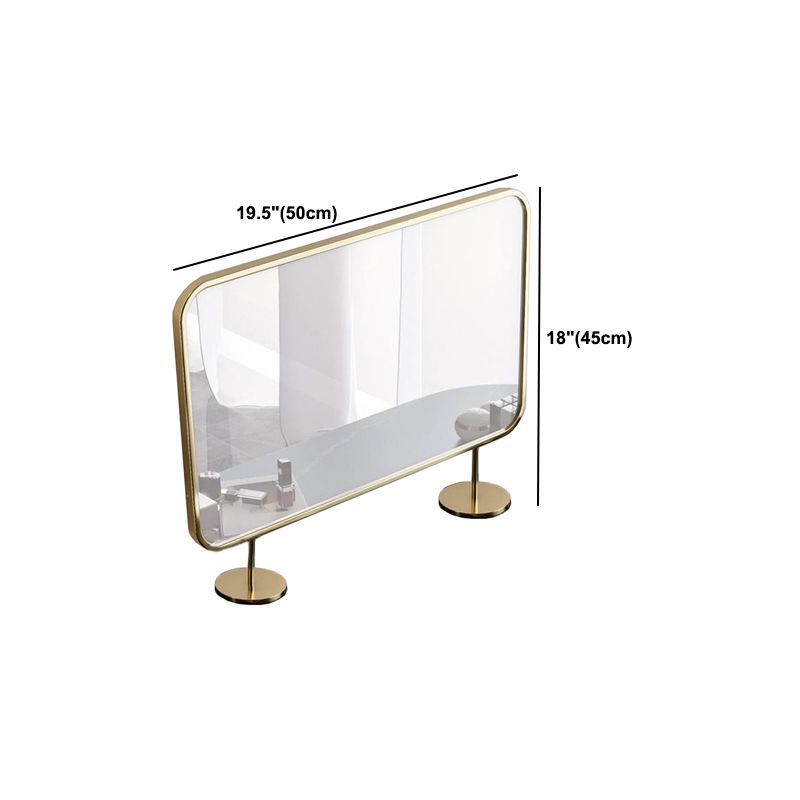 2つの収納引き出しバニティテーブル鏡とスツールのあるモダンな石のドレッシングテーブル