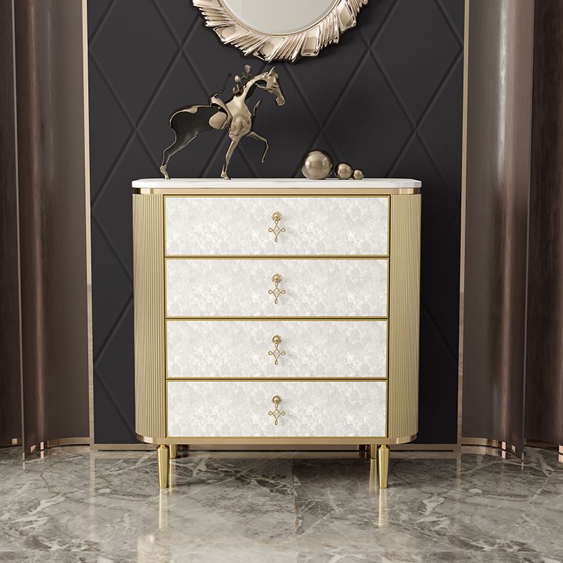 Cómoda vertical de madera con almacenamiento de piedra vertical Glam con 3/4/5 cajones para dormitorio