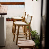 Low Back Bar Stools White Dining Stools with Solid Wood Base