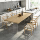 Modern Style Solid Wood Dining Table Brown Rectangle Table with Acrylic Base Clearhalo ' dining_table' 'Dining Tables & Seating' 'Dining Tables' 'furn' 'furn_dining_table' 'Furniture' 'furniture_dining_table' 'Kitchen & Dining Furniture' 'kitchen&dining_furn' 'kitchen' 'kitchen_dining_table' 1200x1200_75b2f1c1-cb30-4b54-a6be-77e3a01b66c7
