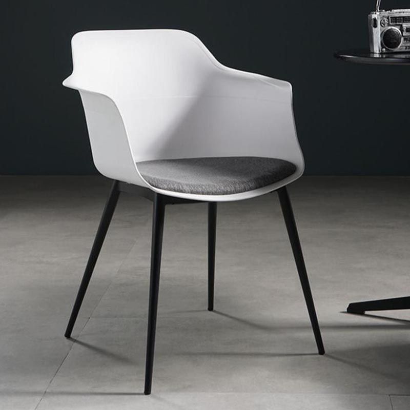 Metal Contemporary Kitchen Dining Chair Arm Solid Back Chair Clearhalo 'Dining Chairs' 'Dining Tables & Seating' 'dining_chair' 'Furniture' 'furniture_dining_chair' 'Kitchen & Dining Furniture' 1200x1200_75b3c232-9c2e-4046-9a46-ba9982e1b0f3