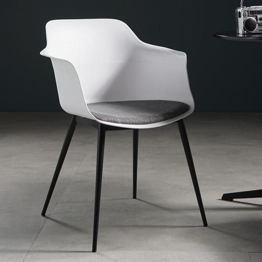 Metal Contemporary Kitchen Dining Chair Arm Solid Back Chair Clearhalo 'Dining Chairs' 'Dining Tables & Seating' 'dining_chair' 'Furniture' 'furniture_dining_chair' 'Kitchen & Dining Furniture' 1200x1200_75b3c232-9c2e-4046-9a46-ba9982e1b0f3