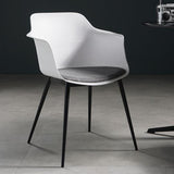 Metal Contemporary Kitchen Dining Chair Arm Solid Back Chair Clearhalo 'Dining Chairs' 'Dining Tables & Seating' 'dining_chair' 'Furniture' 'furniture_dining_chair' 'Kitchen & Dining Furniture' 1200x1200_75b3c232-9c2e-4046-9a46-ba9982e1b0f3