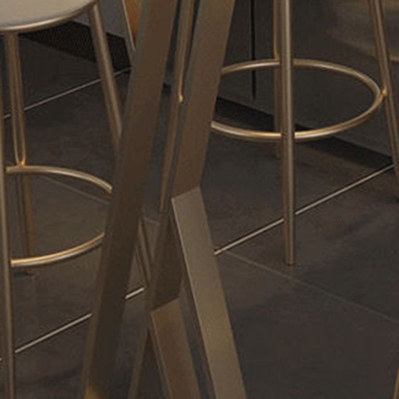 Gesinterde stenen bistro-bartafel Metalen basisstaaftafel voor keuken