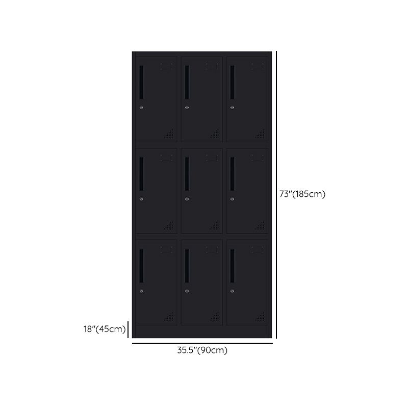 Black Steel Wardrobe with Hinged Door Industrial Storage Cabinet for Bathroom Clearhalo 'Armoires & Wardrobes' 'armoires_wardrobes' 'Bedroom Furniture' 'furn' 'furn_armoires_wardrobes' 'Furniture' 1200x1200_75b55914-8ed6-41d7-a218-7f371fd74cd5
