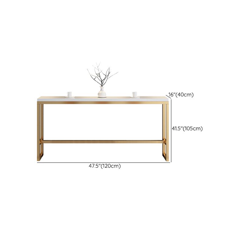 Glam Style Rectangle Bar Table Golden Base for Milk Tea Shop Clearhalo 'Bar Furniture' 'Bar Tables' 'bar_tables' 'furn' 'furn_bar_tables' 'Furniture' 'Kitchen & Dining Furniture' 1200x1200_75b5d8d1-d713-4a7c-9b64-666134fdcb0c